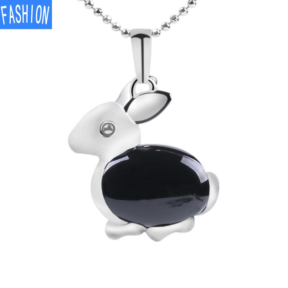 Ожерелье с подвеской из натурального камня серии Lovely Animal из натурального хрусталя и кролика