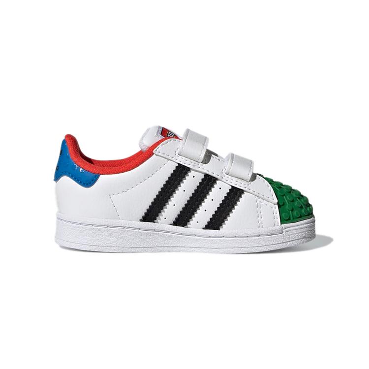 LEGO x Adidas Originals SUPERSTAR CF Удобные износостойкие низкие детские кроссовки Белый Зеленый Синий H03970