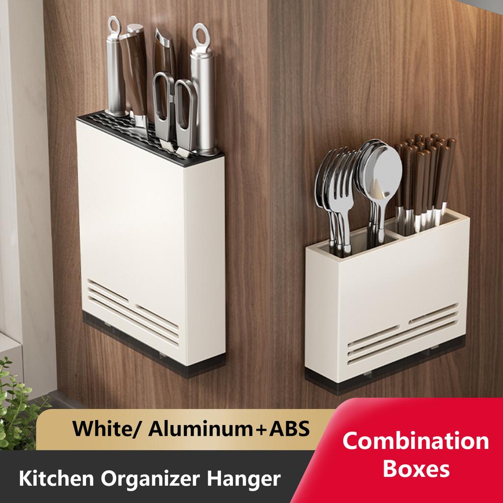 Кухонный держатель для ножей, настенный органайзер, подставка для ложек и палочек для еды, подвесные органайзеры из алюминия