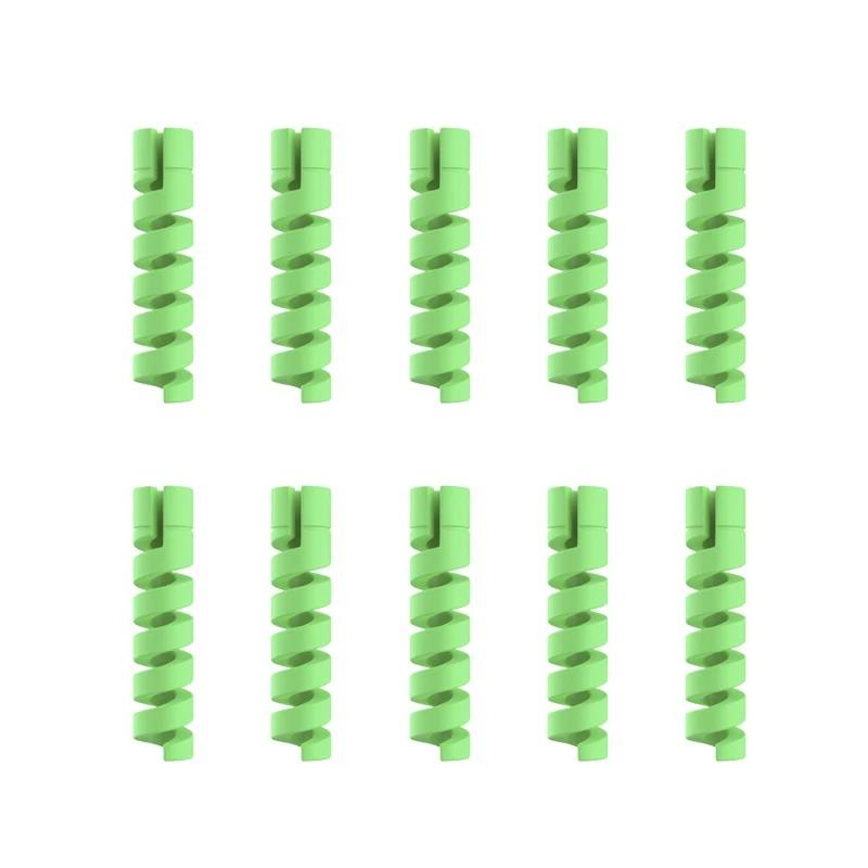 10pcs Silicone Cable Protector Spiral Winder Cord Saver Cover for USB Charger Phone Cable Accessories Durable Wire End Organizer