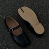 Fashion IPPEUM Tabi Shoes Mary Janes 2025 New Fall  Split Toe Flats Burgundy Brown Buckle Plus Size 36-44 Black Pu Leather Tabis Loafers