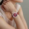 Citizen Waterproof Leather Strap Eco-Drive Quartz Watch Sapphire Glass Surface 38mm Fashion Watch Red Women watches FB1430-00W
