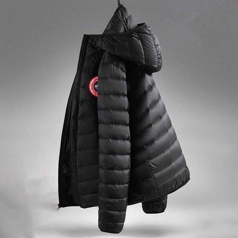 2025 Mens Lightweight Cotton Puffer Jacket Warm Casual Plus Size Short Hooded Coat Fall Winter
