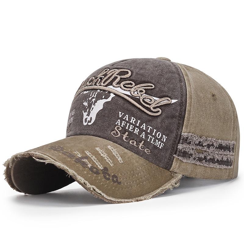 Бейсболка с покрытием, промытая, для весенних и осенних сезонов, с пятью частями, с регулировкой вспышки, поврежденная старая кепка от солнца, пятно от импортной торговли