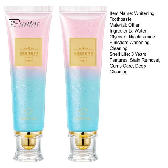 1/2 шт., 100 г, отбеливание зубов, никотинамидная зубная паста для мужчин и женщин, неприятный запах изо рта, удаление пятен, уход за деснами, глубокая чистка, осветляющая зубная паста