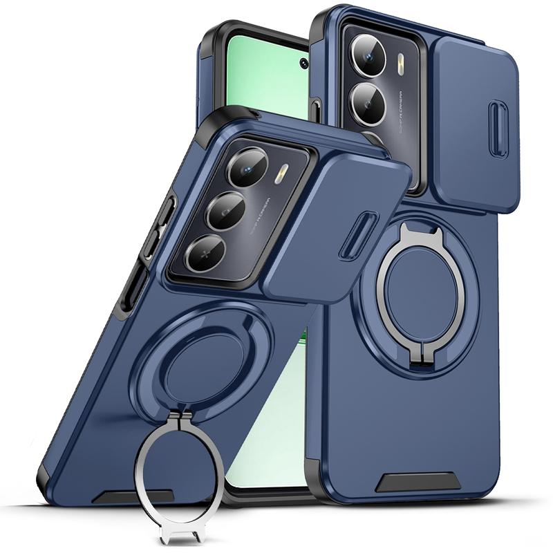 Для Realme C75 4G Чехол Автомобильный Магнитный Держатель Кольцо Броня Ударопрочный Фунда Для OPPO Realme C75 C 75 RealmeC75 Защитная Крышка Камеры