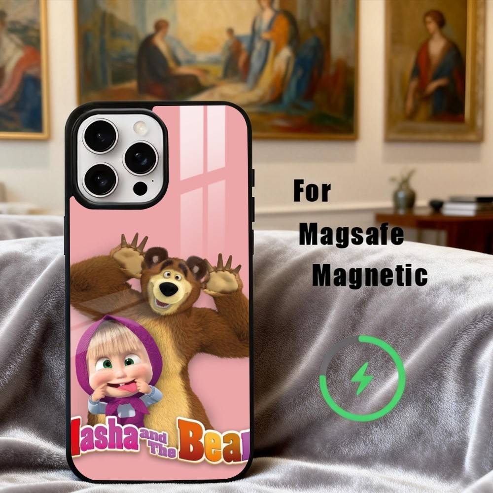 Cute M-Masha and the B-Bears  Phone Case For iPhone17,16,15,14,13,12,11 Plus,Pro Max Magnetic For Magsafe Wireless Charging