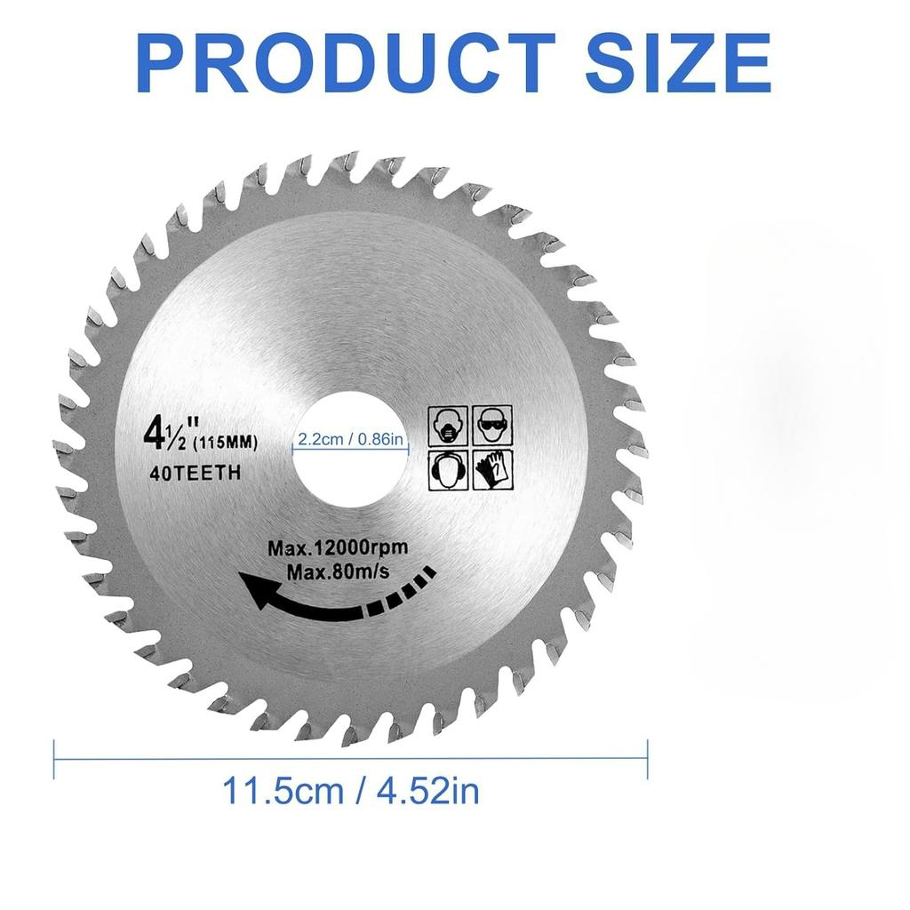 Angle Grinder Wood Blade,Carbide Teeth Circular Saw Blades for Hardwood/Plywood/PVC/Alloy Steel,Cutting Disc Carbide Finishing Saws for Woodworking