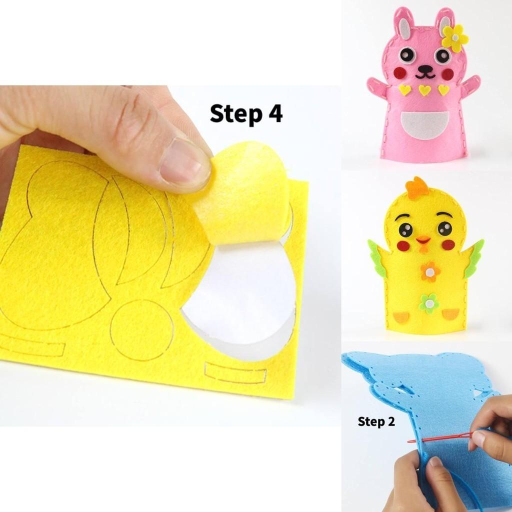 Детский набор для поделок своими руками, нетканый материал, мультяшные животные, ручные куклы, набор для рукоделия для детского сада, персонажи)