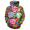 Candy Lollipop 3D Printed Floral Hoodie Men's and Women's Fashion Long-sleeved Pullover Spring and Autumn Sweatshirt Hoodie