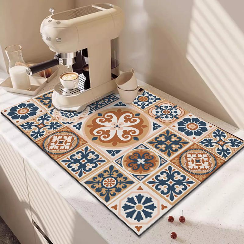 Суперабсорбирующий коврик для сушки посуды, резиновый коврик для сушки посуды, защитный коврик для столешницы, нескользящие коврики для сушки, аксессуары для декора