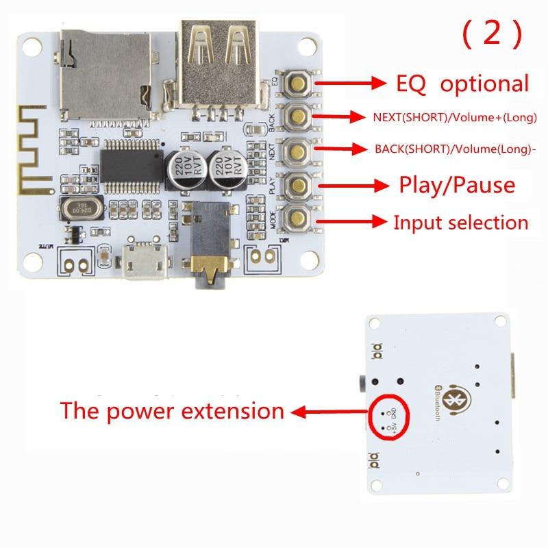 Bluetooth Audio Receiver Board with USB TF Card Slot Decoding Playback Preamp Output A7-004 5V 2.1 Wireless Stereo Music Module