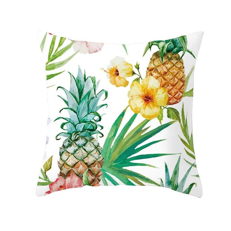 Tropical Pillow Cover Polyester Printed Leaf Cushion Case Sofa Home Decor xcm Bedroom Living Room Throw Pillowcase Gift