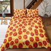 Pizza Duvet Cover Set Cheese Pizza Bedding Sets Pepperoni Noodles Comforter Cover Set Full Queen Size Food Theme Quilted Cover