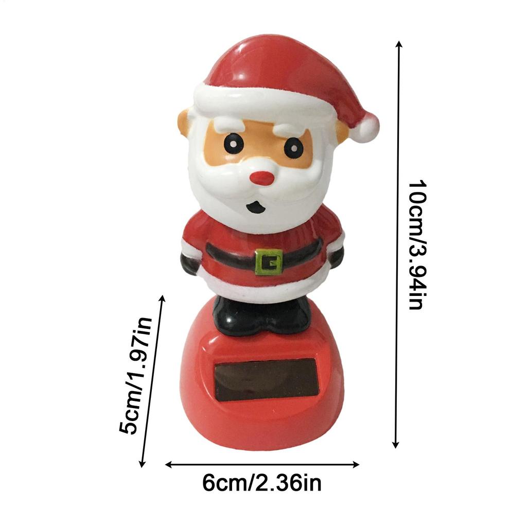Украшение приборной панели Забавные рождественские игрушки на солнечной батарее Качающийся Санта-Клаус Фигурки для приборной панели Для дома, офиса, вечеринки, полки, для помещения