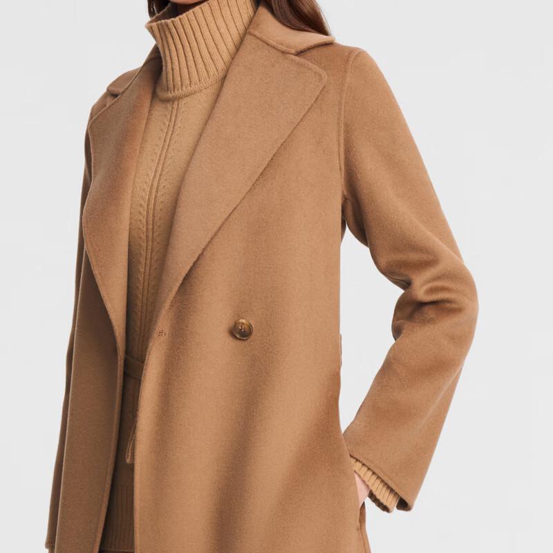 ELLASSAY Women's Large Lapel Belted Wool Coat