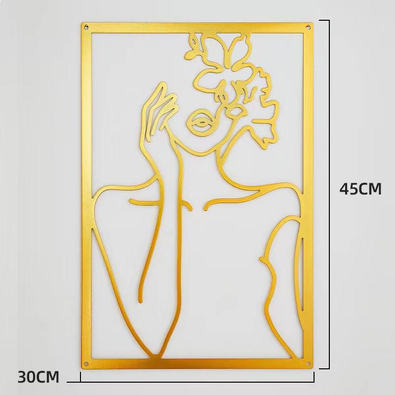 Metal Wall Painting Iron Wall Hanging Decoration Nordic Woman Silhouette Home Decor Macrame Wall Ledges Living Room Decor Gift