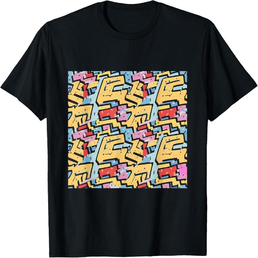 Cool Graffiti Abstract Repeating Pattern with Pop Art style T-Shirt