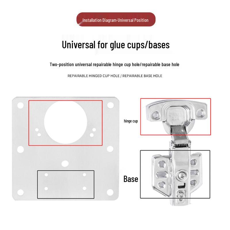 Накладка для ремонта дверной петли шкафа из нержавеющей стали