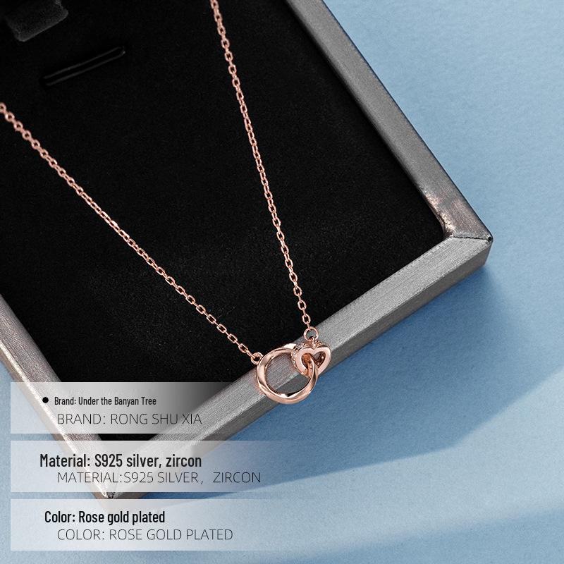 Ожерелье из стерлингового серебра с кольцом Мебиуса: Light Luxury 2022 Clavicle Piece, подарок на День святого Валентина для женщин и подруг