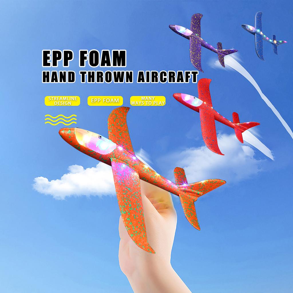(Precious memory)Foam Throwing Glider Airplane Aircraft Toy Hand Airplane Model