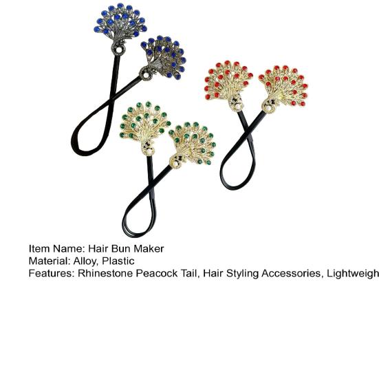 3 шт., бигуди для создания пучков со стразами в виде павлиньего хвоста, ловкий твистер для завивки волос, зажим для волос, ленивые женские аксессуары для укладки волос