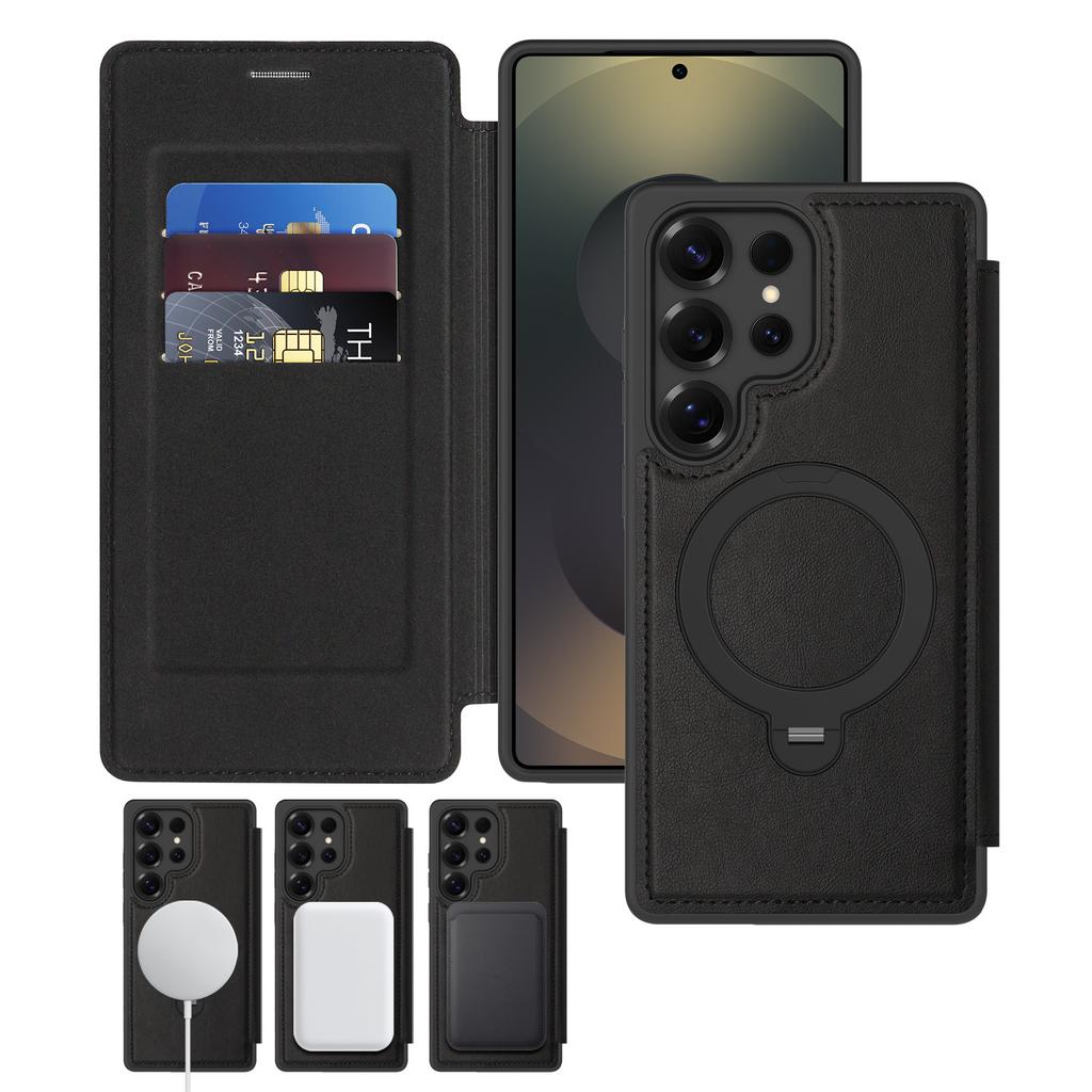 Magnetic Phone Case for Samsung Galaxy S26 Ultra S25 Edge S24 Fe S23 Plus S22 A36 A56 A57 A55 A17 A26 Card Holder Leather Cover