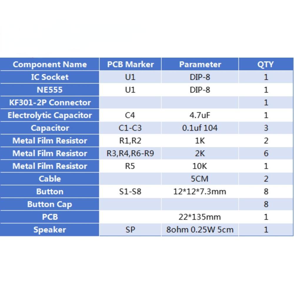 Электрическое пианино DIY Kit NE555 DIY Электронный органный модуль Электронные обучающие наборы для пайки