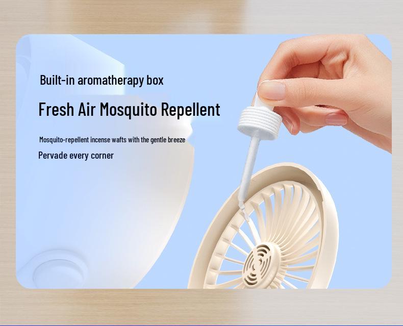 USB Desktop Mini Fan with Night Light & Long Battery Life - Ideal for Students & Outdoor Use