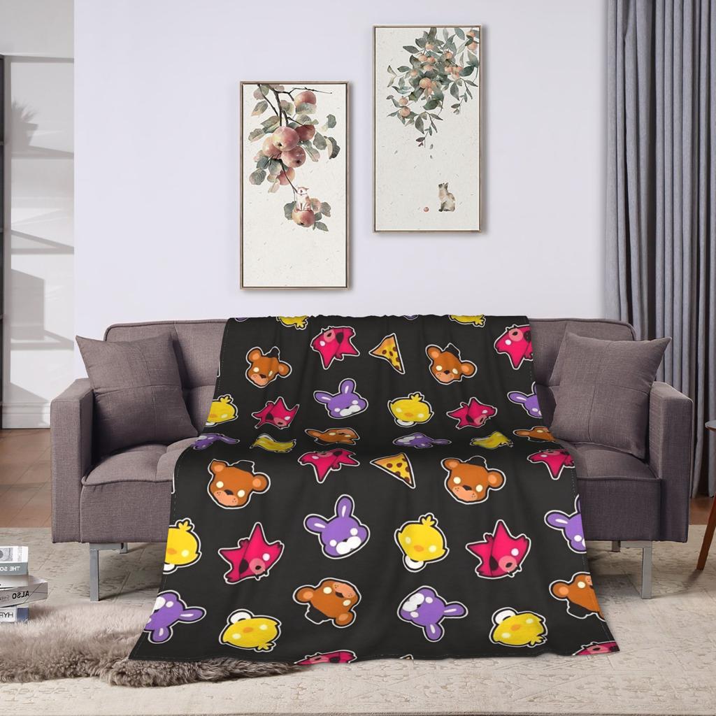 FNAFS At Freddy's Flannel Blanket Warm Soft Throw Blanket for Couch Chair Decorative Fluffy Bedspread Sofa Bed Cover