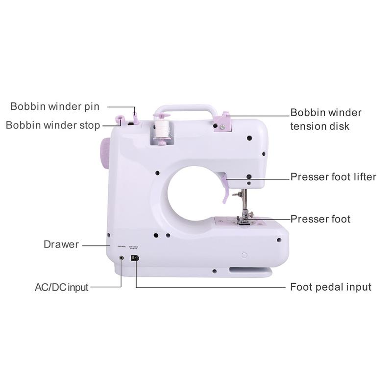 Прочная многофункциональная швейная машина, домашняя швейная машина, мини-портативный оверлок, толстая швейная машина с петлями для еды
