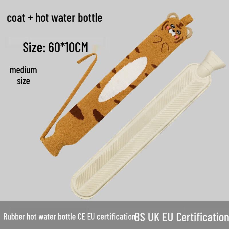 Explosion-Proof Hot Water Bottle: Rubber Design for Stomach and Feet, Long-Lasting Warmth