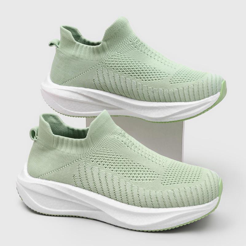 Унисекс кроссовки-слипоны большого размера из сетки Flyknit на толстой подошве