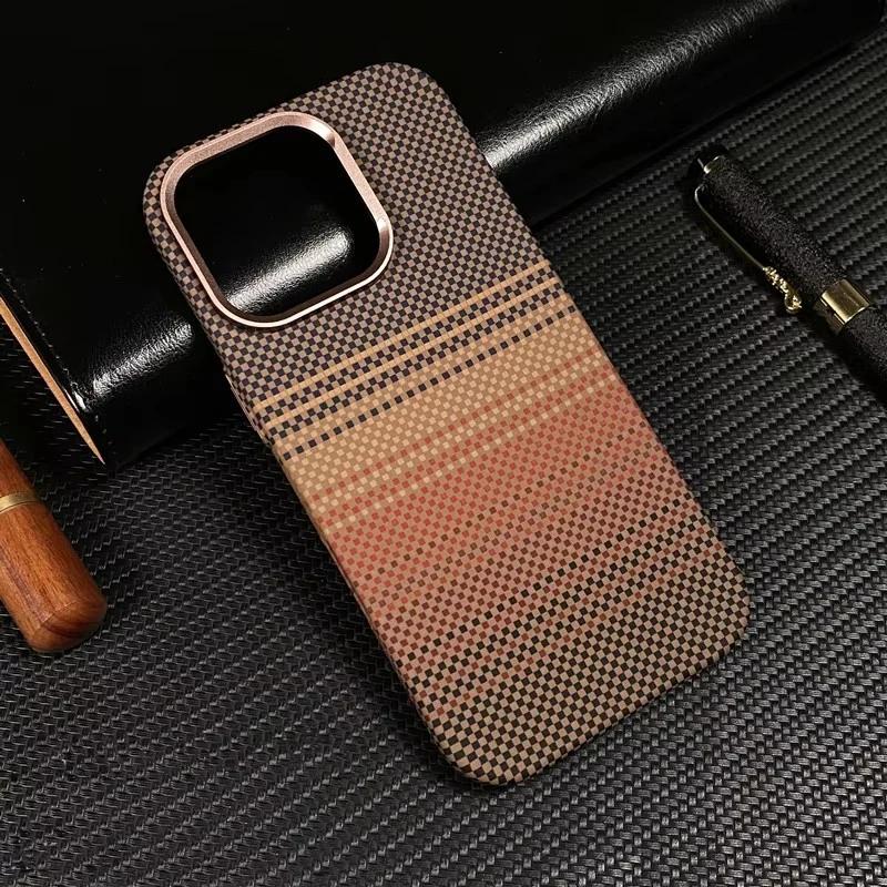 Luxury 3D Carbon Fiber Relief For Magsafe Magnetic Wireless Charging Case For iPhone 16 15 14 13 Pro Max Metal Lens Shockproof Cover