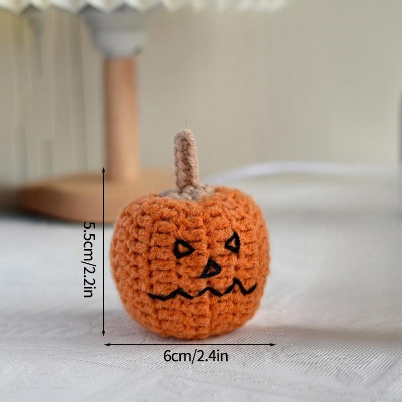 Crochet Pumpkin Ornament Halloween Decoration 2025 Office Desk Accessorie Room Desktop Decor Funny Crochet Crafts