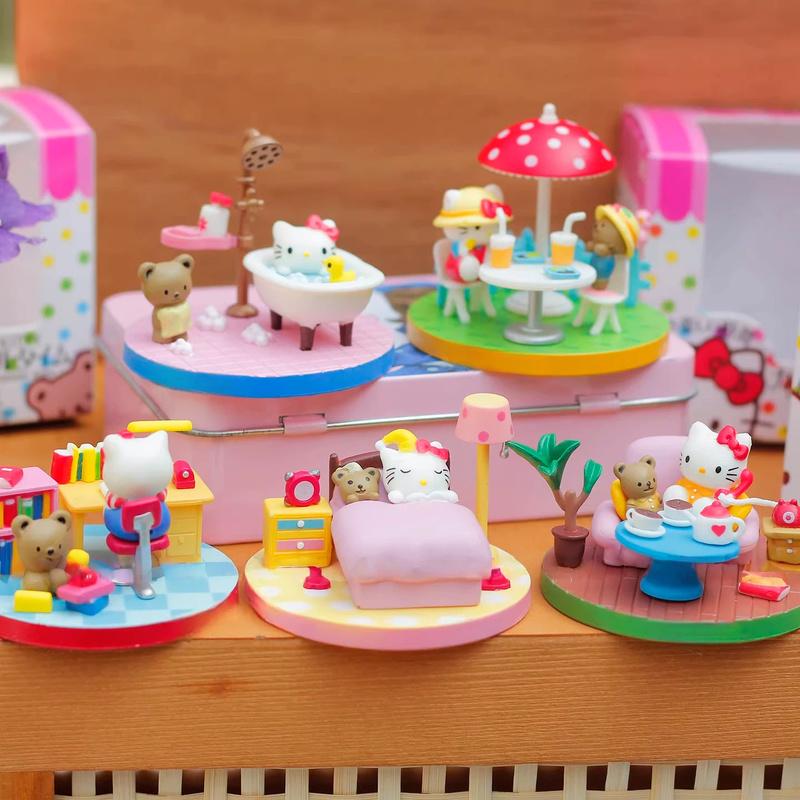 Stock New Kt Cat Worker Figurines Miniature Scenes es Toys Desktop Ornaments Surprise Gifts For Girls' Birthdays