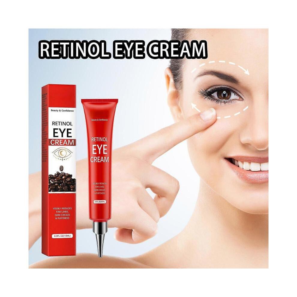 Retinol Caffeine Eye Cream, Eye Cream for Dark Circles and Puffiness, Anti-Aging Eye Cream, Reduce Fine Lines