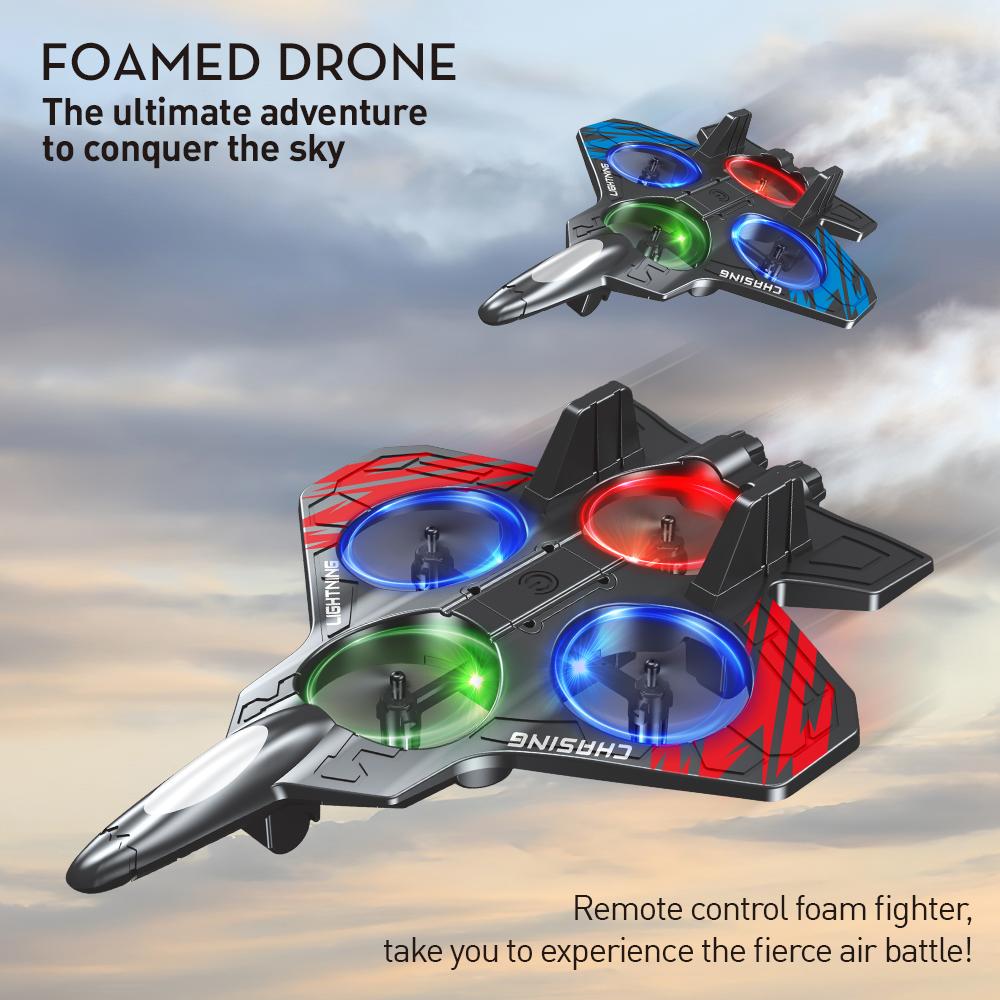 NEW E72 foam aircraft stunt intelligent fixed height hover 360 °turn UAV remote LED lights control fighter A gift for a boy toy