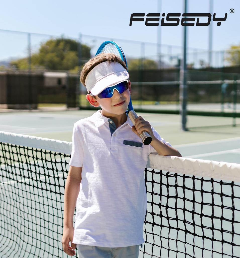 Feisedy Спортивные Поляризационные УФ TR90 Идеально для и B2454 Детские Солнцезащитные Очки, Линзы, Защита, Ультралегкие, Гольф, Бег, Бейсбол, Басс, Рыбалка,