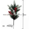 Christmas Pine Needle Decoration with Red Berries & Greenery - Ground Stake for Holiday Atmosphere