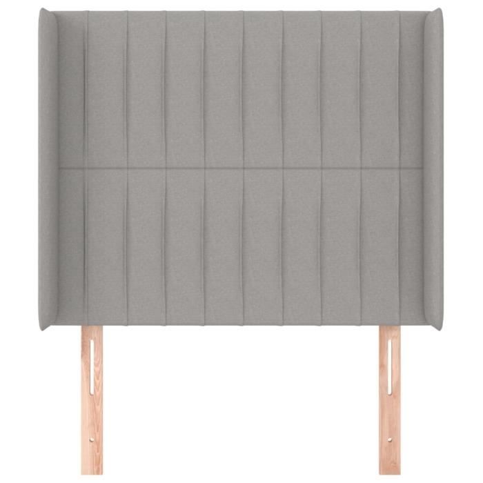 VidaXL Headboard with Ears Light Grey 103x16x118-128 Cm Fabric3119808