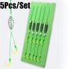 5pcs/set Fluorescent Green Strong Sharp Spring Hooks High Carbon Steel Fishing Hook for Saltwater Freshwater Fishing 8# -13#