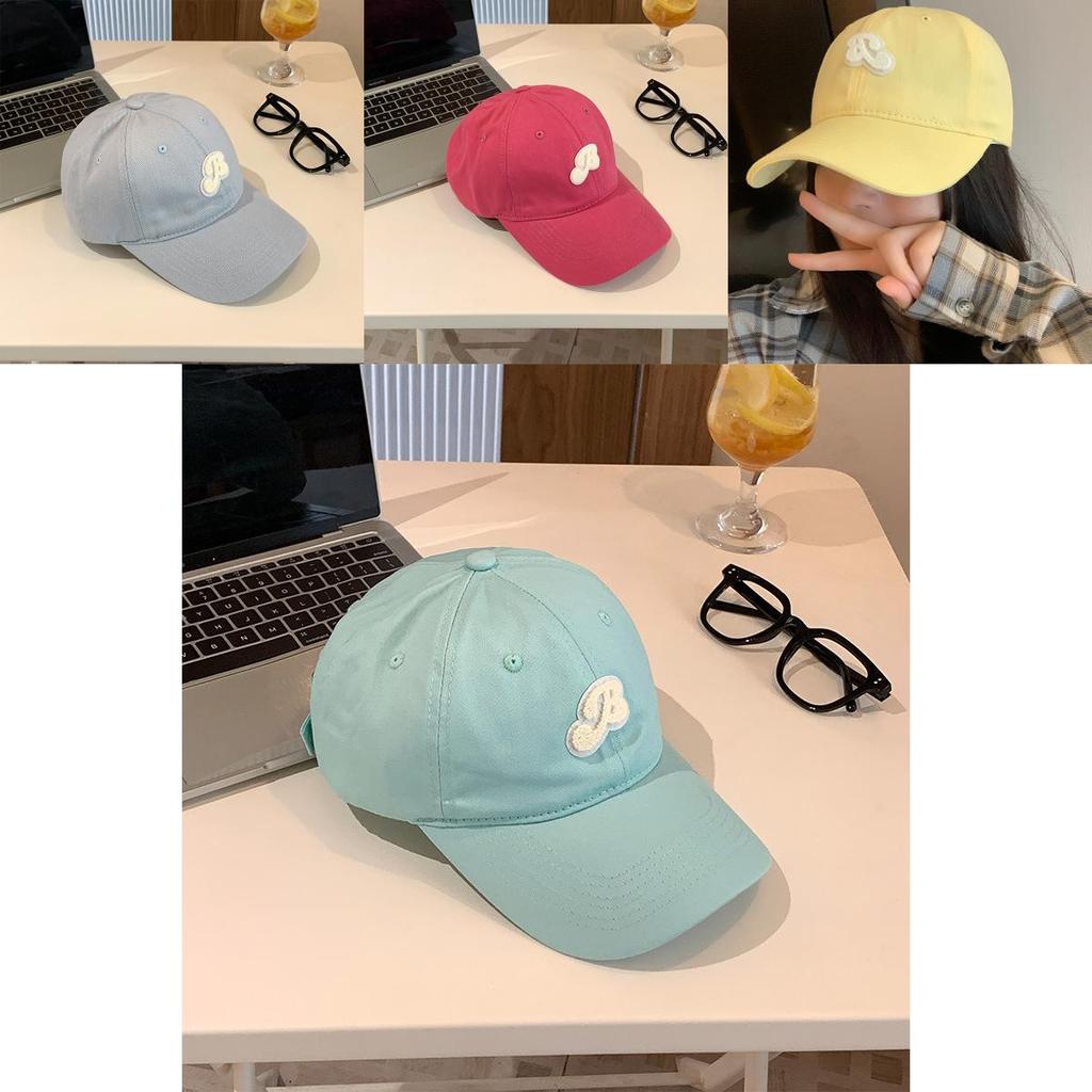 Stylish Korean Yellow Letter Embroidered Baseball Cap For Women Spring Summer 2024