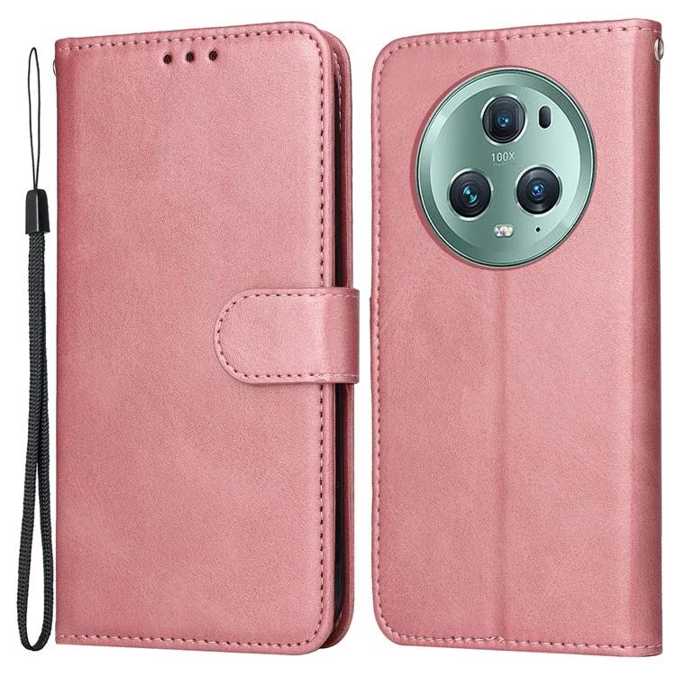 Чехол-подставка для телефона For Honor Magic5 Pro из телячьей кожи с ремешком