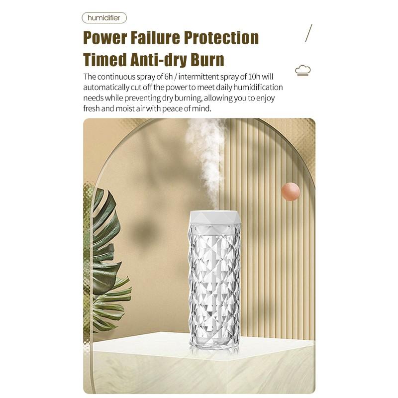 Настольный хрустальный увлажнитель на 1000 мл со светодиодной подсветкой. Зарядка через USB. Бесшумный генератор тумана. Автомобильные диффузоры большой емкости. Освежитель воздуха. Распылитель с ночниками.