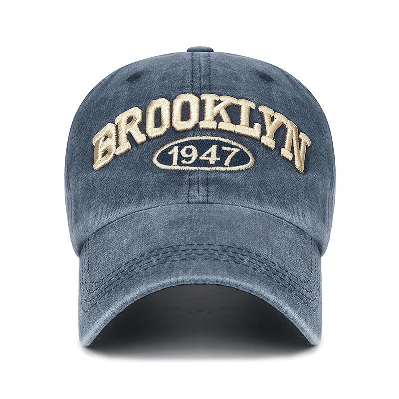 Washed Visor Three-Dimensional Embroidery 1947 Letter Soft Top Baseball Cap Casual Cap Women