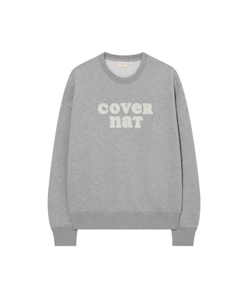 COVERNAT WOMAN Oversized Cooper Logo Sweatshirt Melange Gray