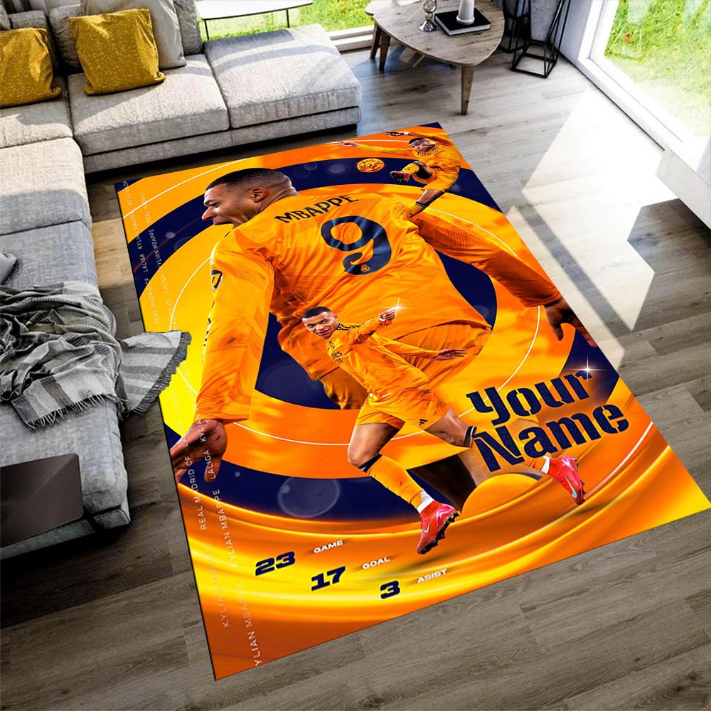 Mbappé Customize Text Floor Rug Office Rug Suitable for Study room Bedrooms Hallway Decorate room Anti-slip Rug Decorate Offices