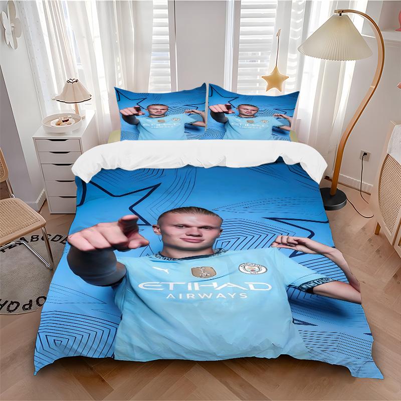 Man City Player Pose Print 3Pcs Bedding Setduvet Cover With 2 Bedropillowcase Home Birthday Gift