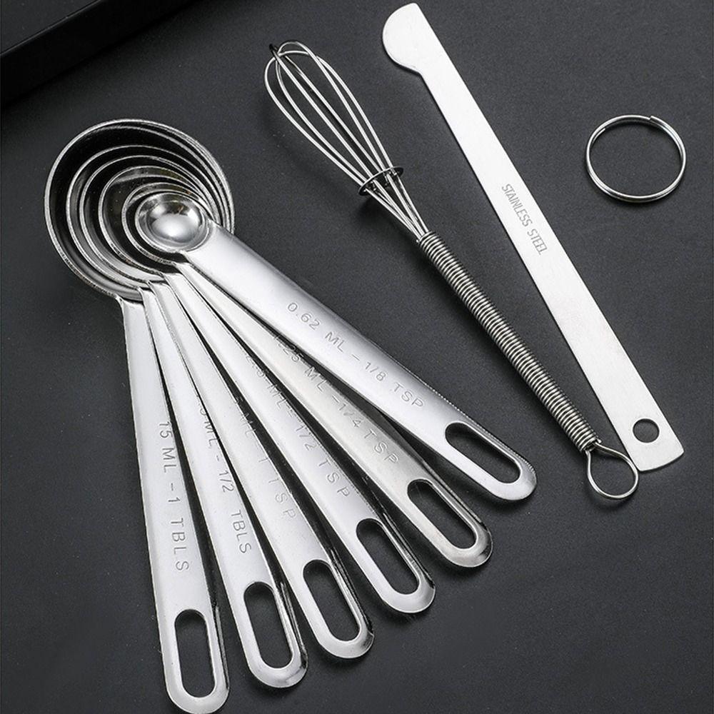 Food Grade Measuring Spoon Set with Scale Measuring Ruler Coffee Measuring Spoon Multipurpose Stackable Kitchen Measuring Cup